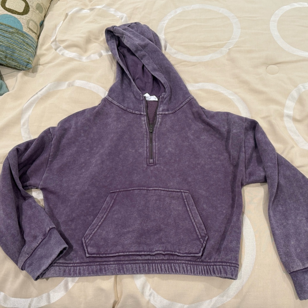 Hippie Rose Lavender Zip-Up Sweatshirt